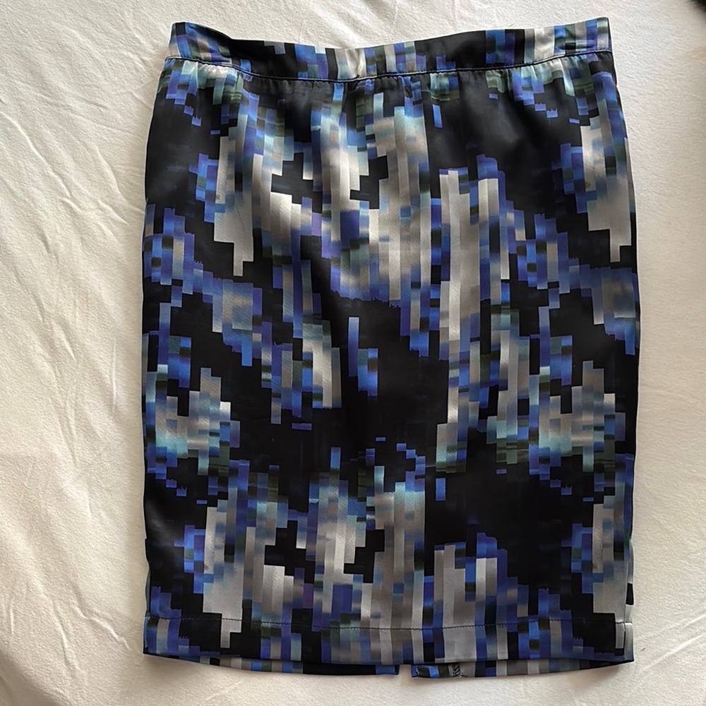 Blue and Black Patterned Women's Skirt